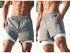2 in 1 Men's Outdoor Running Shorts with Zipper Pockets
